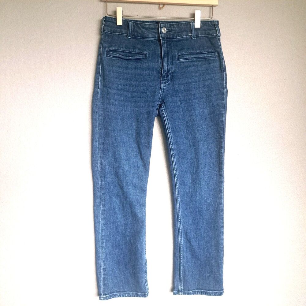 Anthropologie Maeve Jeans Women’s 27 Blue High Rise Slim Straight Crop Denim